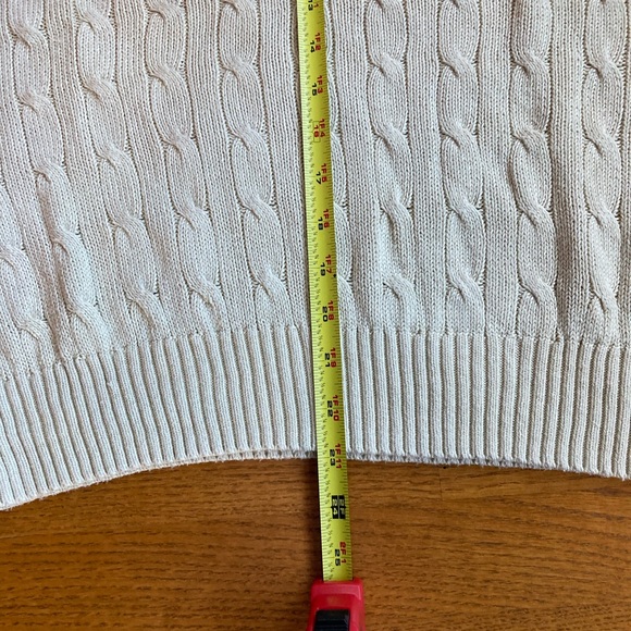 Polo by Ralph Lauren Men Cable Knit Sweater L 100% Tussah Silk V-Neck Pony Logo - Picture 7 of 11